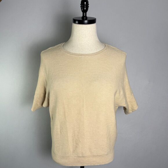 Quince Sweaters - Quince Women's Dolman Sleeve Cream Sweater Organic Cotton & Cashmere Size Small